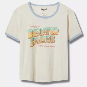 Disney Cars Cropped Radiator Springs Cotton Cream Graphic Tshirt Torrid Size 0
